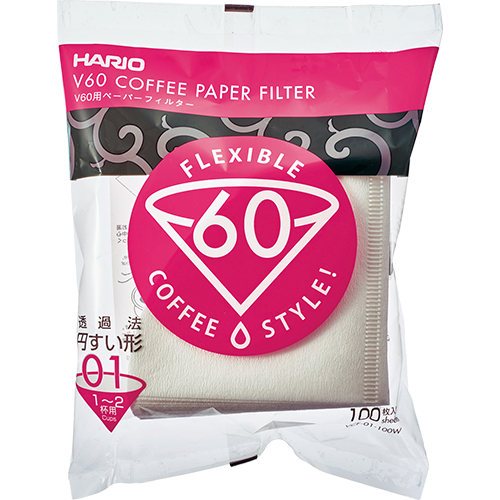 Hario V60 Coffee filter in white paper size 01 100pcs