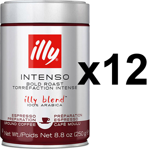 illy Espresso dark roast ground coffee 250g x12