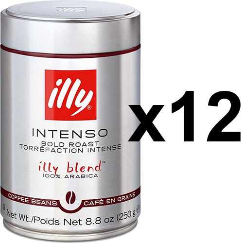 illy Espresso dark roast tincan coffee beans 250g x12 DeliCo