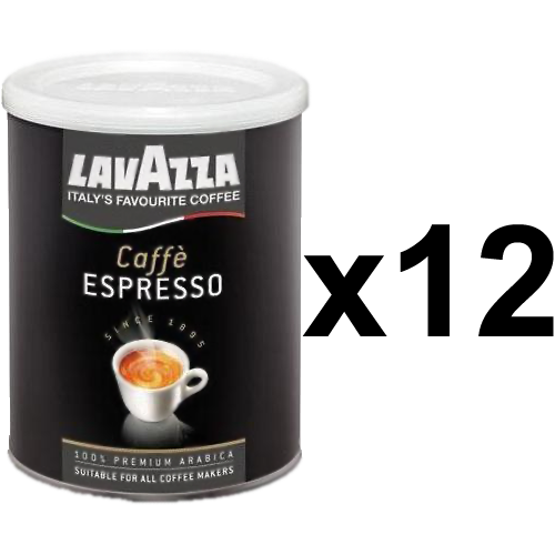 Lavazza 100 Arabica tincan ground coffee 250g x12 DeliCo Coffee Online