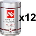 illy Espresso dark roast tincan coffee beans 250g x12