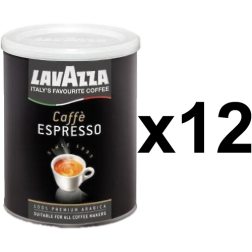 Lavazza 100% Arabica tincan ground coffee 250g x12