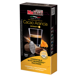 Molinari Cacao Arancia coffee capsules for Nespresso 10pcs