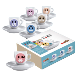 Molinari Emoticons espresso cups (inc saucer) 6pcs